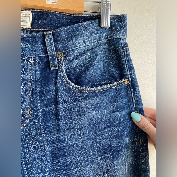 Current Elliott woman’s blue jeans straight leg peasant print size 26 - Picture 7 of 16